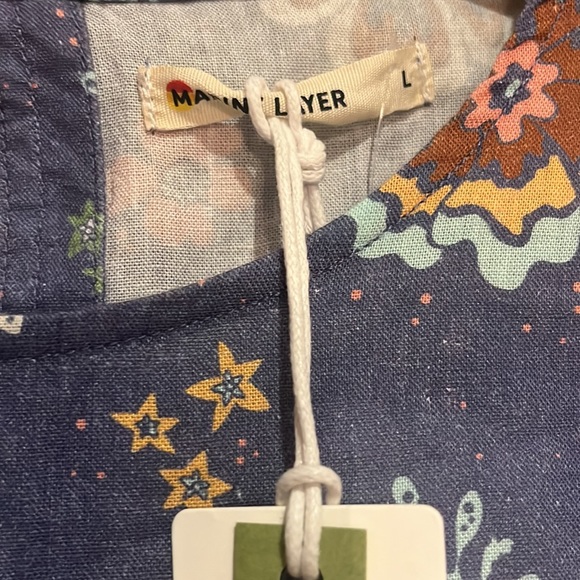 New Marine Layer Laney Mini Dress Marlin Hibiscus Floral size L - Picture 7 of 14